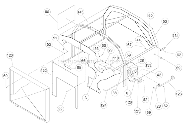 PaneláAssembly Diagram and Parts List for CH1238DH  Bear Cat Chipper Shredder